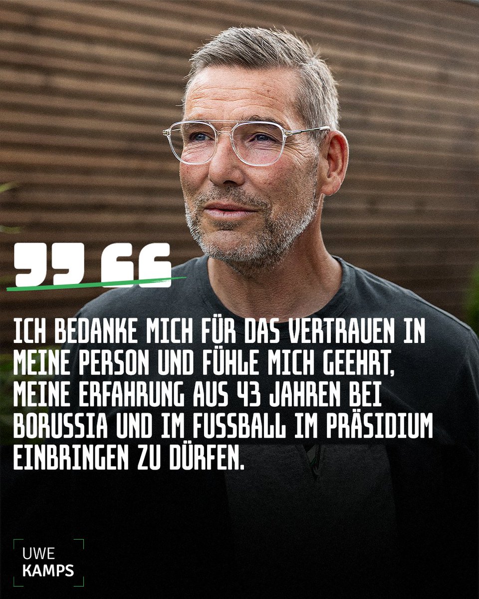 borussia's tweet photo. Der Aufsichtsrat von Borussia personelle Veränderungen im Vereinspräsidium beschlossen: Uwe #Kamps ins Präsidium gewählt – CEO Dr. Stefan #Stegemann tritt vom Amt des Vizepräsidenten zurück – Roger #Brandts rückt als Vizepräsident nach.

ℹ️ https://t.co/0xzf5A5WZ1

#dieFohlen https://t.co/o1Xsdm5PPi