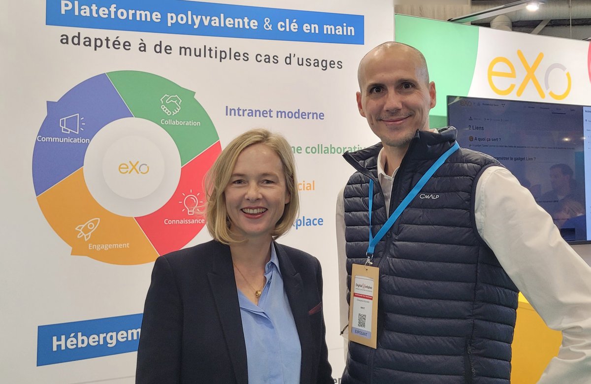 A l’occasion du salon <a href="/DigitWorkplace/">Digital Workplace</a> qui a lieu jusqu’à ce soir à Paris porte de Versailles, nous sommes ravis d’annoncer notre partenariat avec <a href="/Wikit_ai/">Wikit</a> pour intégrer nativement l’IA générative au sein de notre #digitalworkplace eXo, via un chatbot #IA
bit.ly/eXoWikit2025
