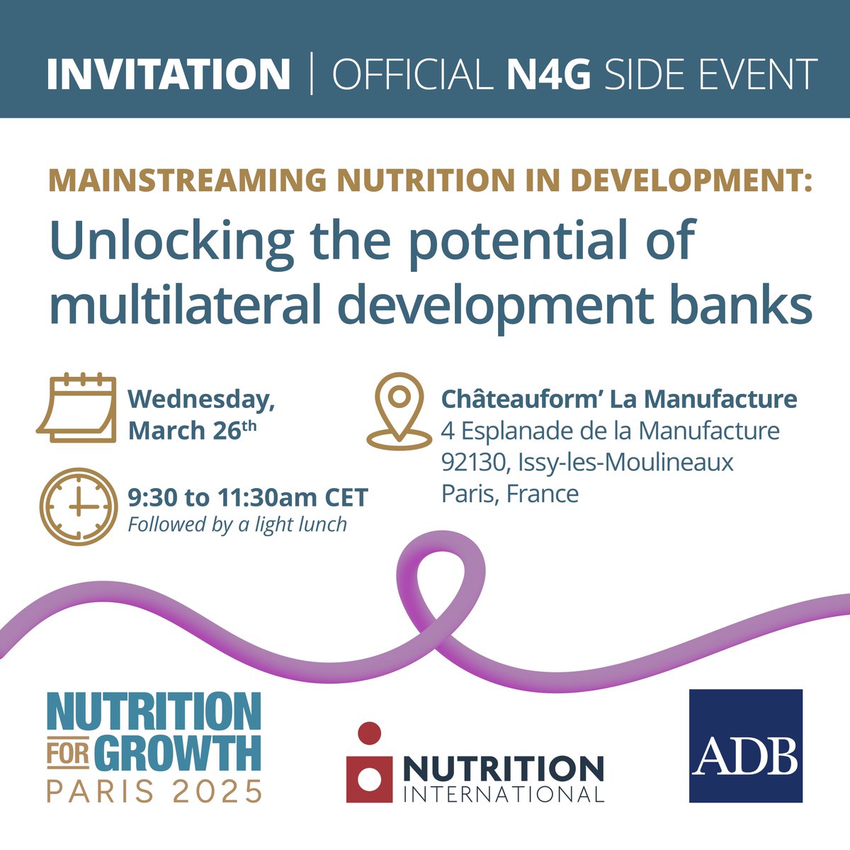 Irshad Danish (@irshaddanish) on Twitter photo 🚨 Join us at #N4G2025! 🚨
<a href="/NutritionIntl/">Nutrition International</a> & <a href="/ADB_HQ/">Asian Development Bank</a> are hosting a side event on Mainstreaming Nutrition in Development, highlighting the role of development banks in nutrition financing.
🔗 Register now: lnkd.in/dbJJhpB3 (In-person only) 🚨 Join us at #N4G2025! 🚨
<a href="/NutritionIntl/">Nutrition International</a> & <a href="/ADB_HQ/">Asian Development Bank</a> are hosting a side event on Mainstreaming Nutrition in Development, highlighting the role of development banks in nutrition financing.
đź”— Register now: lnkd.in/dbJJhpB3 (In-person only)