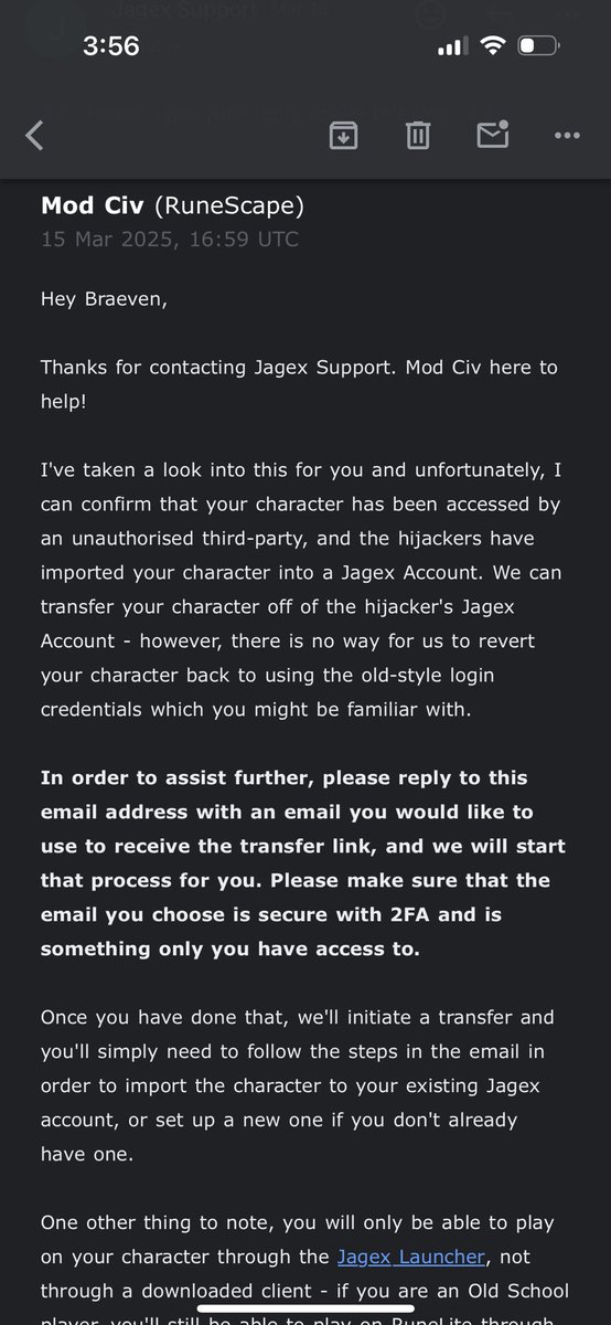 MmmBraeven's tweet photo. @JagexSupport Is there a reason my account is banned despite your team telling me that my account was stolen and then returning the account to me? (I also did not submit that second appeal) https://t.co/KrURpADQ4m