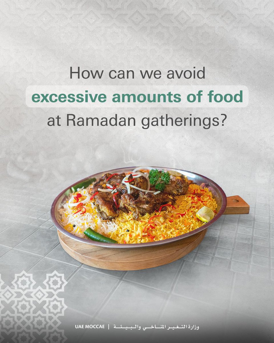 MoCCaEUAE's tweet photo. Here are some tips to avoid food waste during Ramadan gatherings.
#MOCCAE https://t.co/ZxEFydLn2s