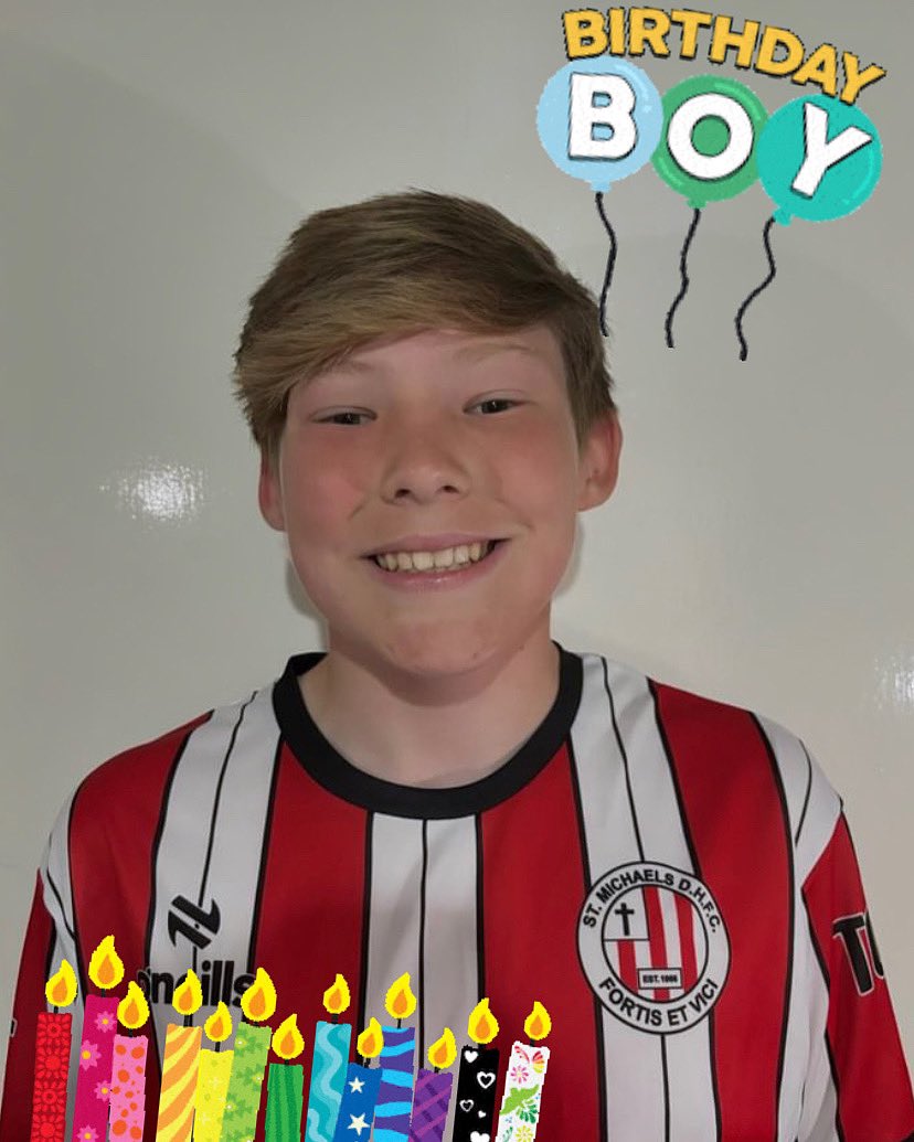 Big Happy 13th Birthday to George 🎂🥳

Have a great day celebrating love all of your team mates &amp; families at St Michaels ⚽️🔴⚪️⚫️🥳🎈⚽️🎁

#happybirthday #13today 🎂 #stmichaelsu13 

🎁🎂🥳🎈⚽️🎁🎂🥳🎈⚽️🎁🎂🥳🎈