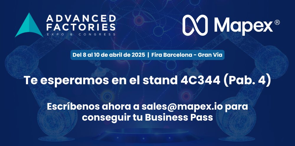 Mapex (@mapexsoftware) on Twitter photo 🤖 ¡<a href="/MapexSoftware/">Mapex</a> te invita un año más a <a href="/AdvanFactories/">Advanced Factories</a>!
🙌 Del 8 al 10 de abril, te esperamos en el stand 4C344 (pabellón 4) de <a href="/Fira_Barcelona/">Fira Barcelona</a> Gran Via.
🎫 Pide tu Business Pass ➡️ sales@mapex.io
#AF2025 #congress #industry40 #tecnologías #innovación #smartfactories 🤖 ¡<a href="/MapexSoftware/">Mapex</a> te invita un año más a <a href="/AdvanFactories/">Advanced Factories</a>!
🙌 Del 8 al 10 de abril, te esperamos en el stand 4C344 (pabellón 4) de <a href="/Fira_Barcelona/">Fira Barcelona</a> Gran Via.
🎫 Pide tu Business Pass ➡️ sales@mapex.io
#AF2025 #congress #industry40 #tecnologías #innovación #smartfactories