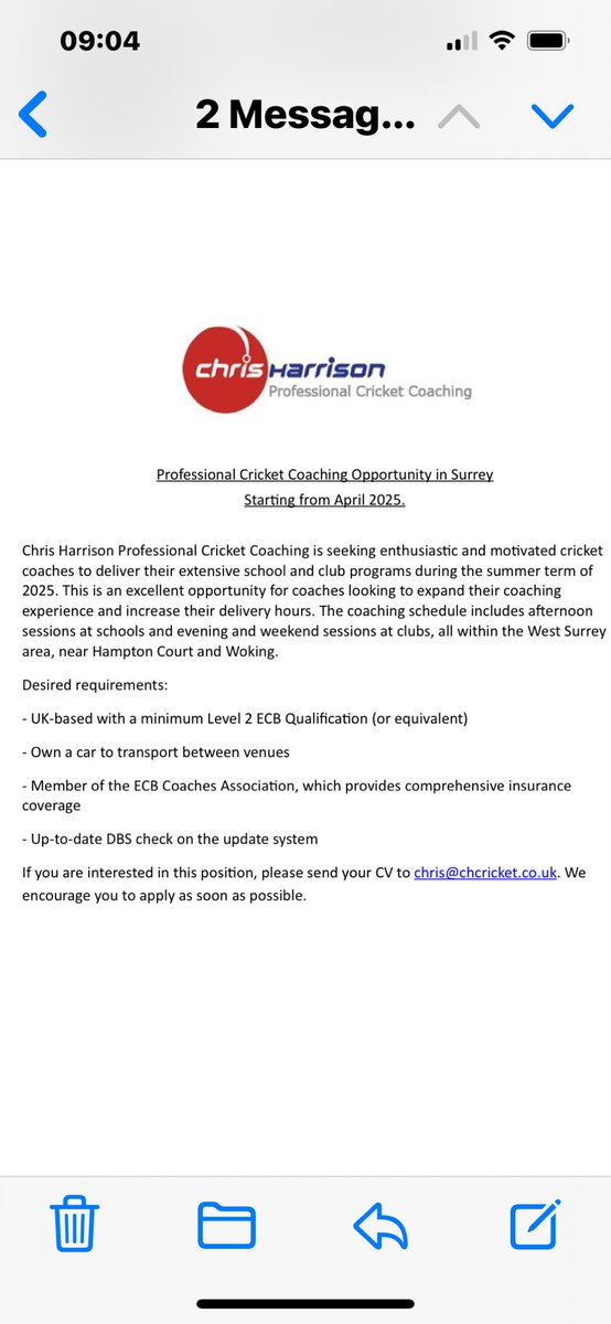 Coaching role in Surrey…