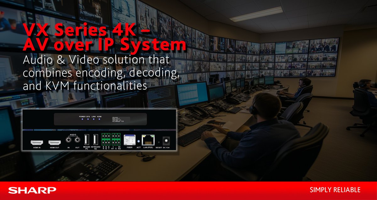 SharpSolMEA's tweet photo. 𝐌𝐞𝐞𝐭 𝐭𝐡𝐞 𝐕𝐗 𝐒𝐞𝐫𝐢𝐞𝐬 4𝐊 𝐀𝐕 𝐨𝐯𝐞𝐫 𝐈𝐏 𝐒𝐲𝐬𝐭𝐞𝐦!

A powerful A/V solution with encoder, decoder, and KV  functionalities: https://t.co/eZiZ942qwJ
#middleeast #UAE #Saudi #Oman #qatar #bahrain #africa #AVsolutions #IPsystem #simplyreliable https://t.co/LPKlew5zxi