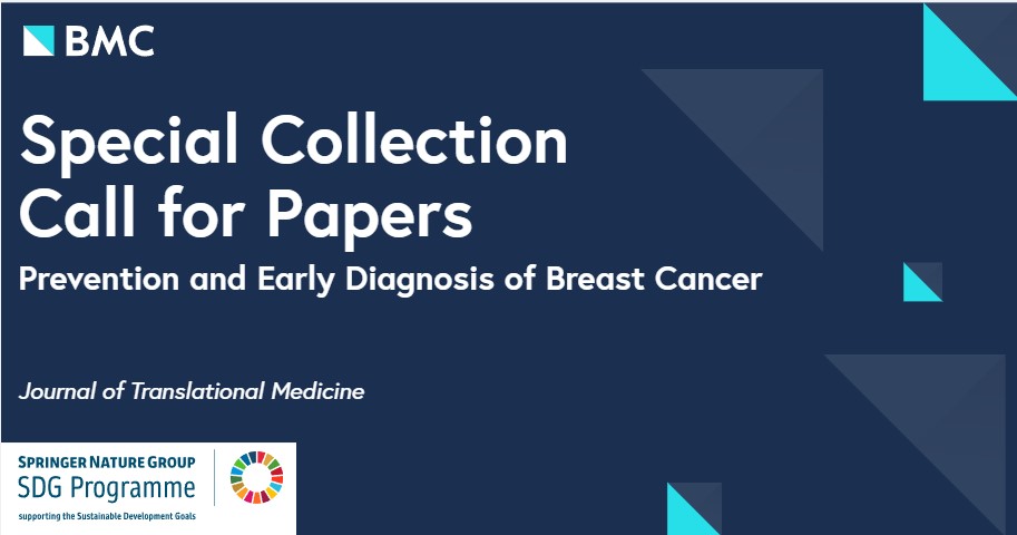 We're pleased to announce that we have extended the "Prevention and Early Diagnosis of Breast Cancer" article collection in Journal of Translational Medicine until August 2025!
Find out how to submit to the collection at biomedcentral.com/collections/PE…