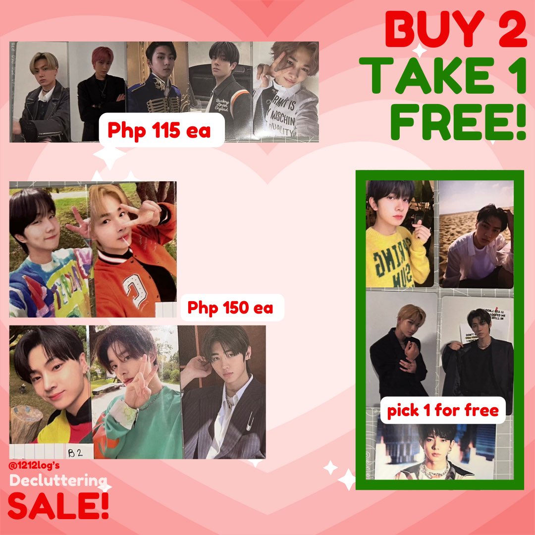 1212LOG's tweet photo. BUY 2 TAKE 1 DEALS‼️‼️

note: you can only choose a deal from the SAME PAGE 

 t. WTS LFB enhypen pc b-c rpc weatherlab rare b2t1 sale b:c https://t.co/9Y5nRwlKl0