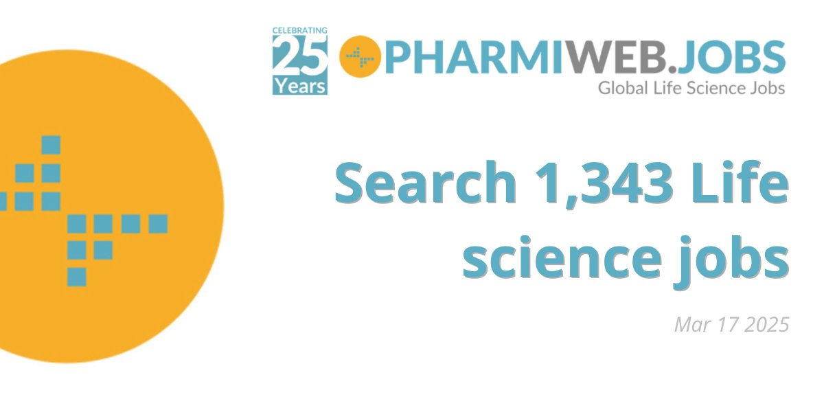 PharmaNews_Jobs's tweet image. Live Job Vacancies (Mar 17 2025) - 1,343 - Search Now! buff.ly/xKycIx1

#MedicalAffairs,#Pharmacovigilance,#pharmaceuticals,#Genomics, #LifeSciences