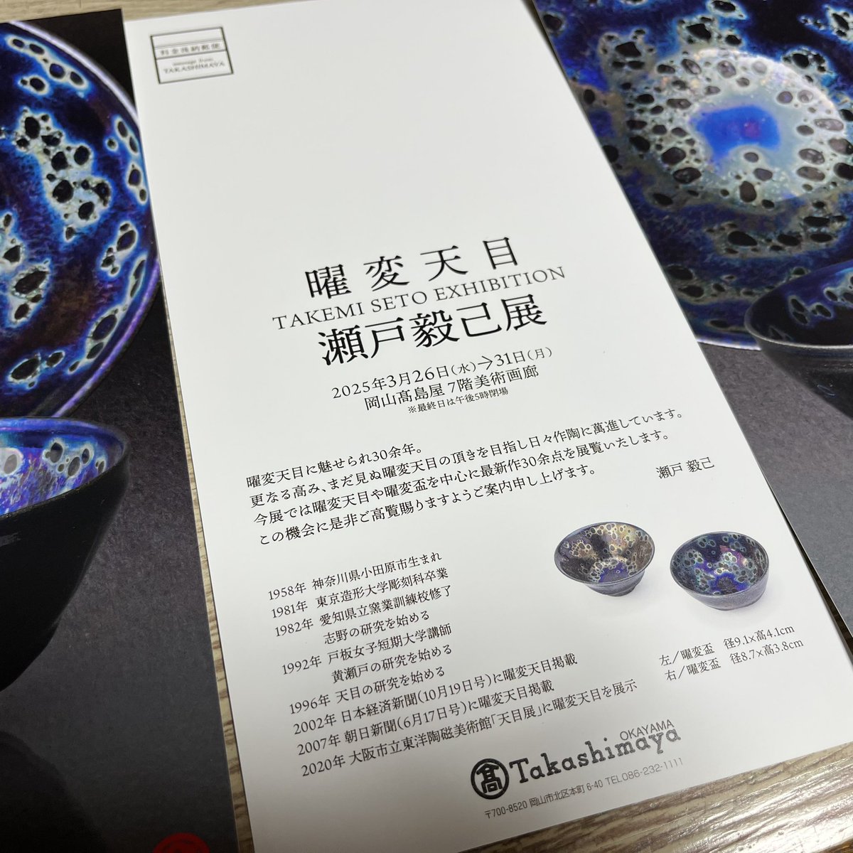 曜変天目　盃 曜変天目盃 瀬戸毅己さん作