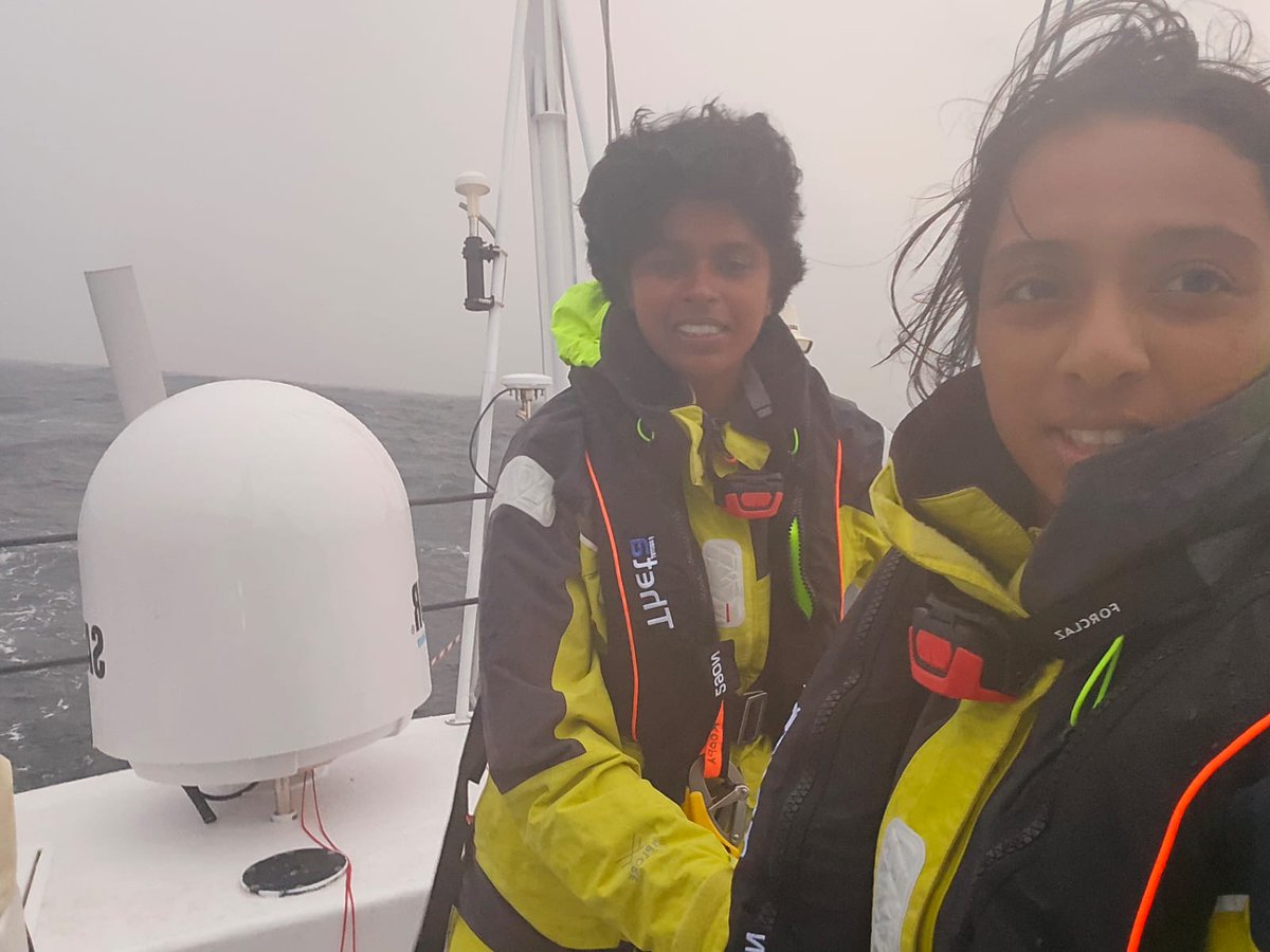 indiannavy's tweet photo. #NavikaSagarParikrama_II
#NSPIIUpdates
While the rough seas continue to challenge the #NSPII crew, #INSVTarini has reached approximately halfway between Port Stanley & Cape Town with a distance of 2060 Nautical Miles (3800 km) either ways! The journey has been intense, but spirits are high as they push forward across the South Atlantic.
Stay tuned for more updates!
#IndianNavyWomen Courageous Hearts, Boundless Seas