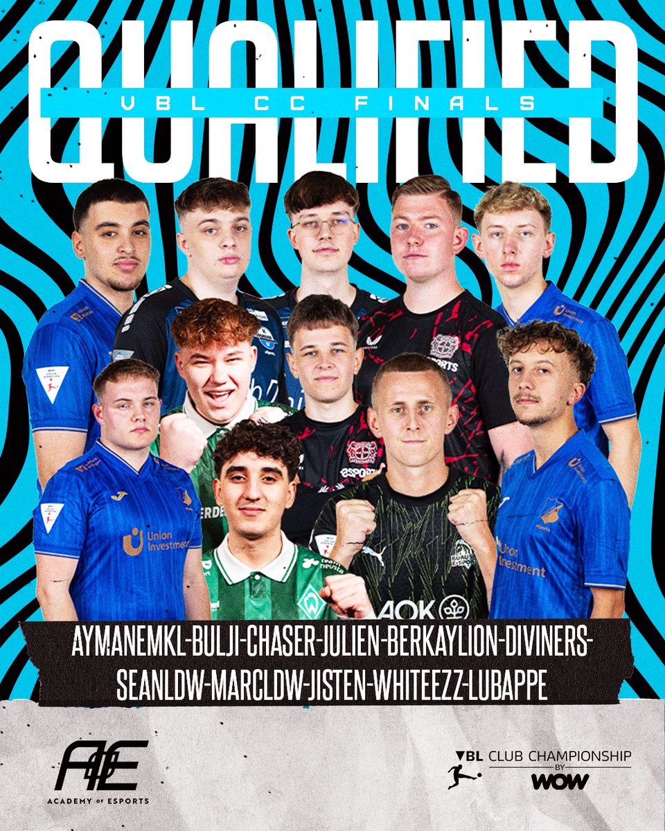 1️⃣1️⃣ unserer Spieler sind für das Club Championship Finale der Virtual Bundesliga qualifiziert 🔥 Glückwunsch und viel Erfolg, Jungs! 🙌
___
#vbl #virtualbundesliga #eafc25