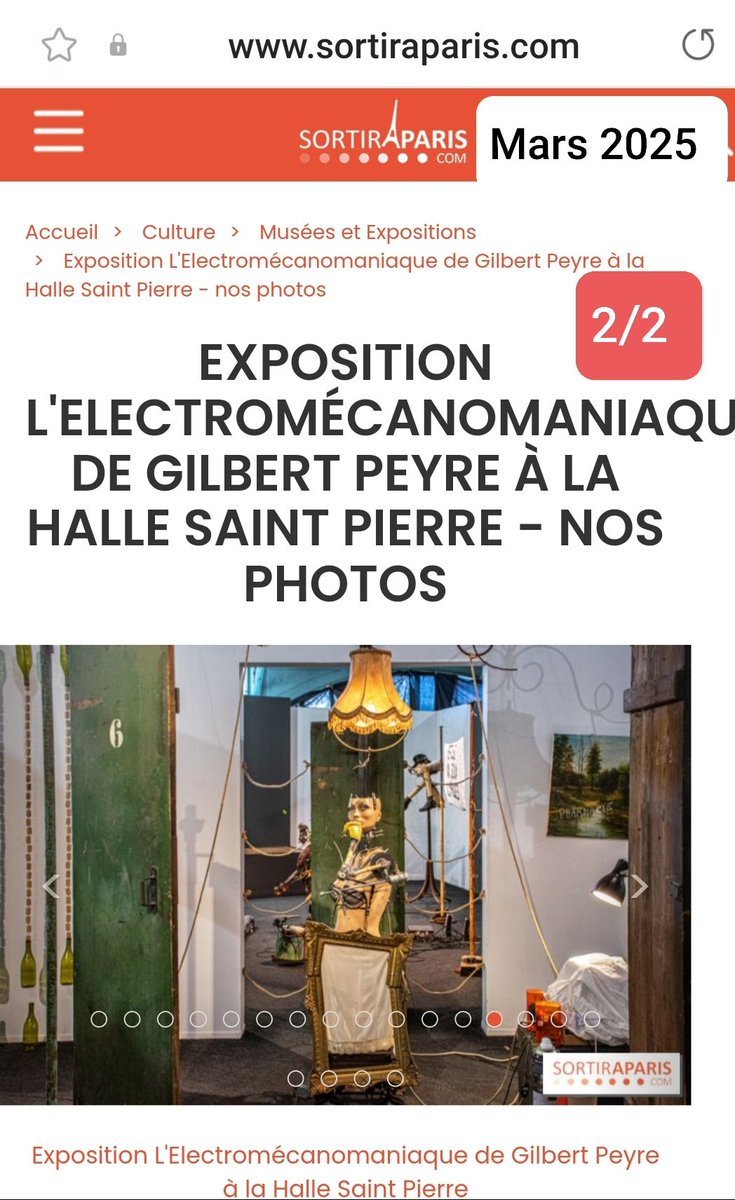 L'exposition de <a href="/gilbertpeyre19/">Gilbert Peyre</a> à la #Hallesaintpierre défendue fidèlement par <a href="/sortirapariscom/">Sortiraparis</a>
Les expositions d'art contemporain à découvrir à Paris en ce moment - Sortiraparis.com
sortiraparis.com/arts-culture/e…
<a href="/HeymannAssocies/">Heymann Associés</a>