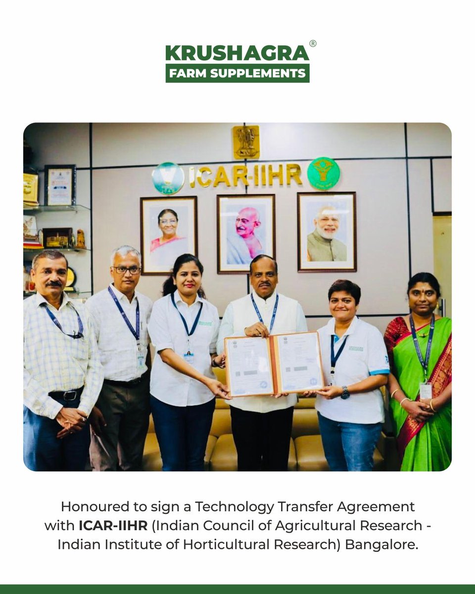 krushagra's tweet photo. Exciting Announcement ✨

We’re thrilled to share that we've officially signed a technology transfer agreement with the ICAR-IIHR (Indian Council of Agricultural Research -Indian Institute of Horticultural Research) Bangalore! 🤝🎉 https://t.co/LcAYnpRHiE