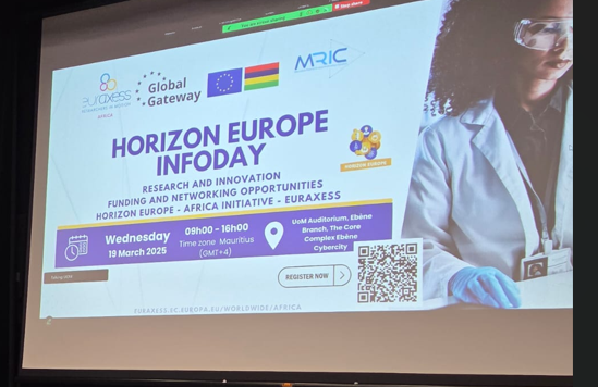 MRIC_2019's tweet photo. The EU Horizon Europe Programme Information Event took place on March 19, 2025, in the presence of  Dr. Kaviraj Sharma Sukon, Minister of Tertiary Education, Science and Research, and H.E. Oskar Benedikt, EU Ambassador to Mauritius and Seychelles. https://t.co/jiksOW73iA