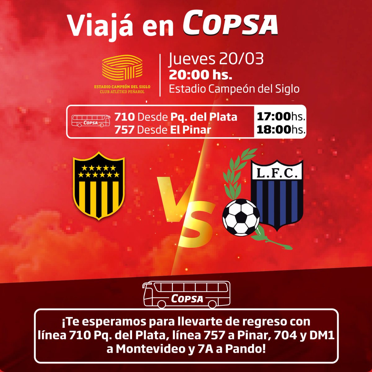 COPSA1930's tweet photo. Te esperamos para llevarte de regreso ⚽️ https://t.co/mEtigpGThF