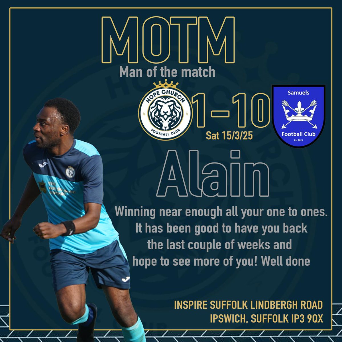 A tough fixture and a tough result to take. We look ahead to our next fixture and hope to bounce back quickly.