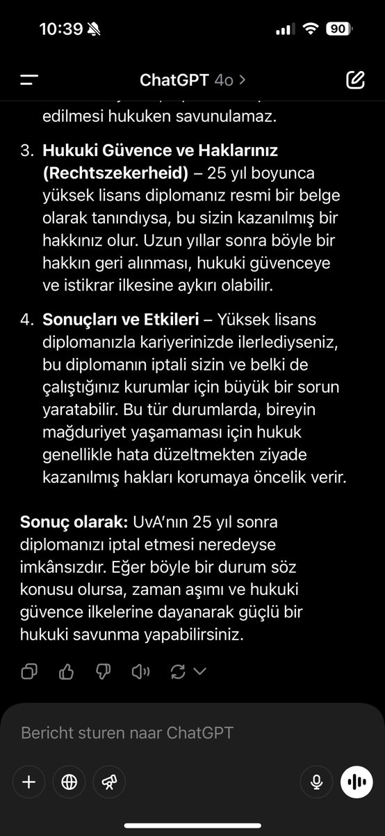 Diploma iptali hakkinda ChatGPT: