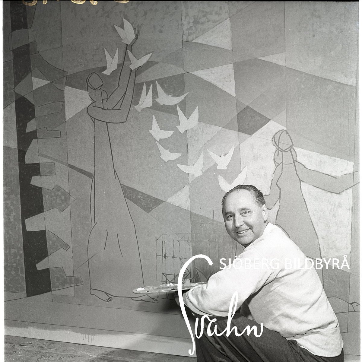 Sjobergbild's tweet image. Trist att behöva lägga in bilderna i arkivet med texten; okänd konstnär...
Ger bilderna en sista chans och hoppas någon känner igen honom på dessa 50-talsbilder.

#vem #konst #konstnär #vem #fråga #hjälp
