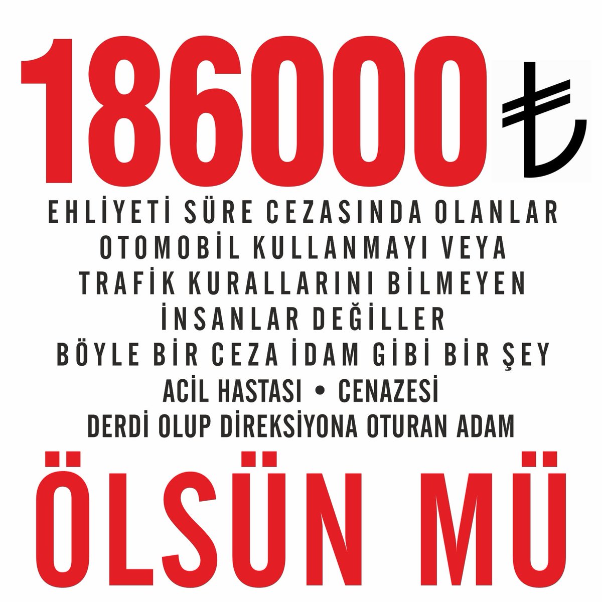Allah, Muhammed aşkına kulak verin bu feryada tövbe ettik bir daha olursa ömür boyu iptal edin 

Ehliyetsize 186binTl

Çalışmayan biri nasıl öder sizde hiçmi vicdan kalmadi

#EhliyetAffı