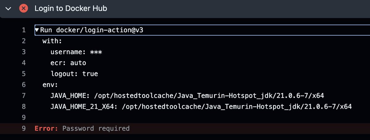 dadoonet's tweet image. Since this night, I&apos;m not able to log in #DockerHub from #Github actions. Sounds like the &quot;password&quot; is not &quot;sent&quot;? Although my code sends it. And I just tried again to define everything... Anyone knows if something changed?