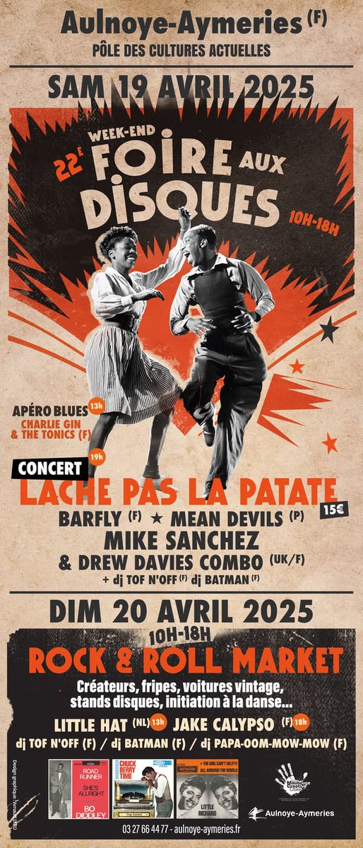 Saturday 19 April 2025 - Mike with Drew Davies Rhythm Combo - Lache pas la Patate, Aulnoy-Aymeries, FRANCE