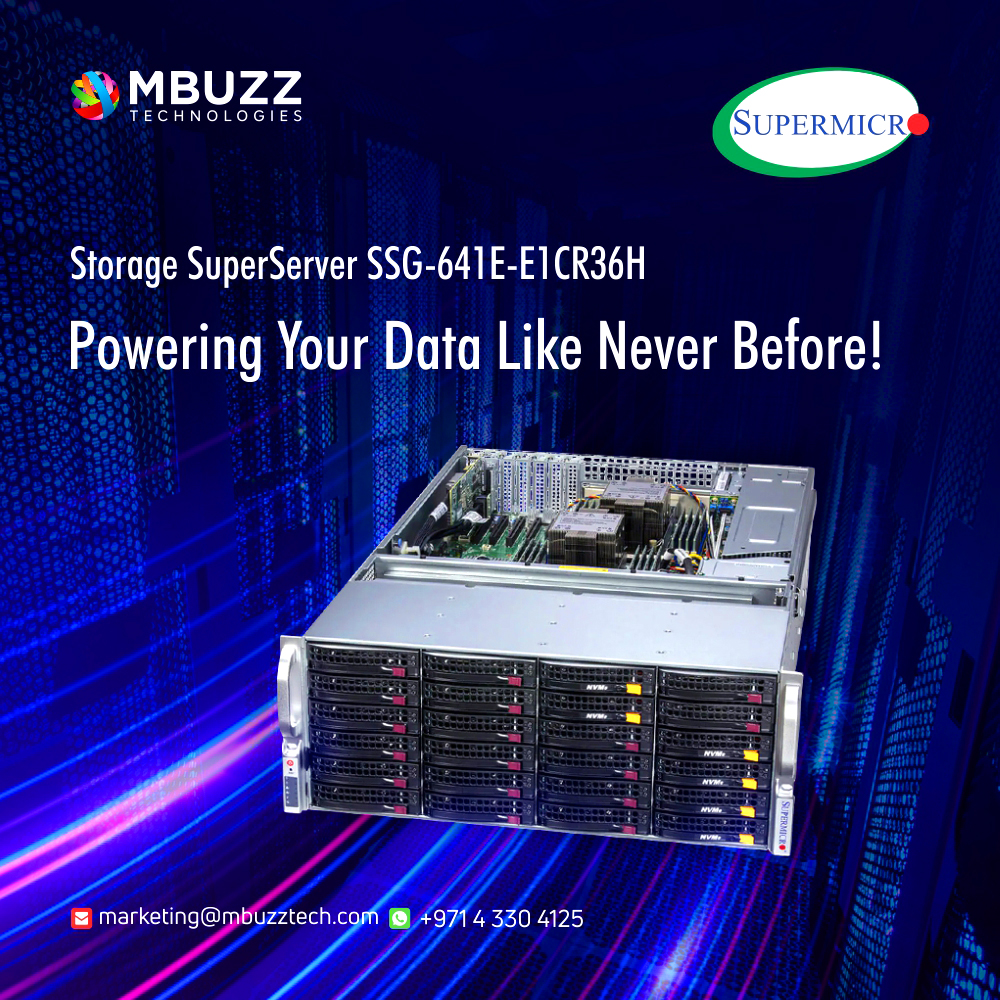 MBUZZ (@mbuzztech) on Twitter photo The Supermicro Storage SuperServer SSG-641E-E1CR36H – now available through MBUZZ – is designed to revolutionize your IT infrastructure
Request a demo!
💬 WhatsApp: zurl.co/zHO9
✉ Email: marketing@mbuzztech.com
#Supermicro #MBUZZ #DataCenterSolutions #HPC The Supermicro Storage SuperServer SSG-641E-E1CR36H – now available through MBUZZ – is designed to revolutionize your IT infrastructure
Request a demo!
💬 WhatsApp: zurl.co/zHO9
✉ Email: marketing@mbuzztech.com
#Supermicro #MBUZZ #DataCenterSolutions #HPC