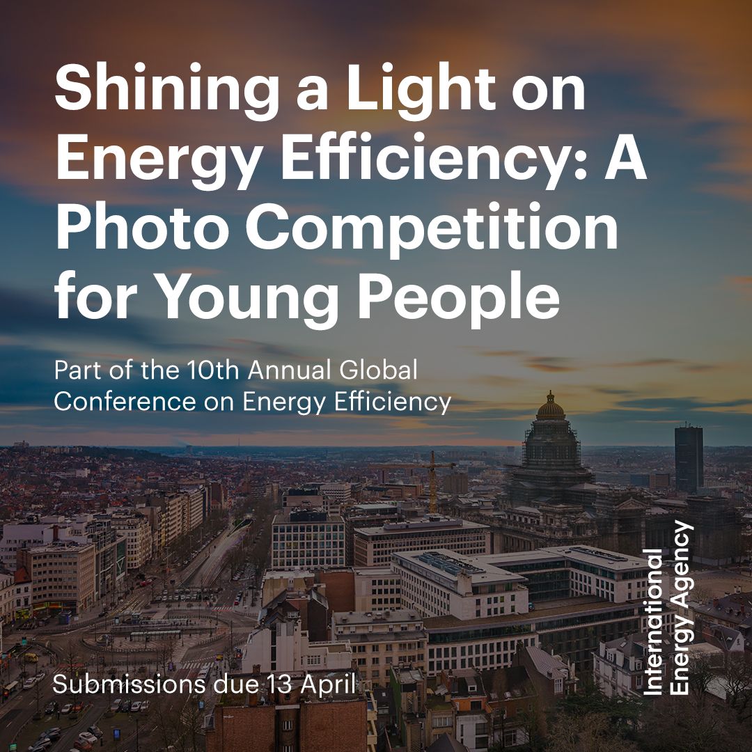 We're inviting young people from around the world to capture the meaning of #EnergyEfficiency in their lives through photography 📢

Enter our photo competition for a chance to showcase your work at our 10th Annual Global Conference on Energy Efficiency 👉 iea.li/4iVWFhb