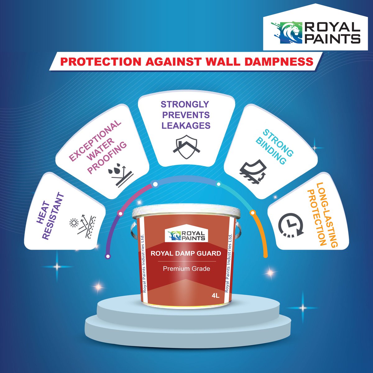 royalpaintz's tweet image. Say goodbye to wall dampness with Royal Damp Guard! 💦🛡️
✔️ Exceptional waterproofing
✔️ Prevents leakages
✔️ Strong binding
✔️ Long-lasting protection
✔️ Heat resistant
Your walls deserve the best! 🏠✨ #RoyalDampGuard #Waterproofing #StrongProtection #RoyalPaints