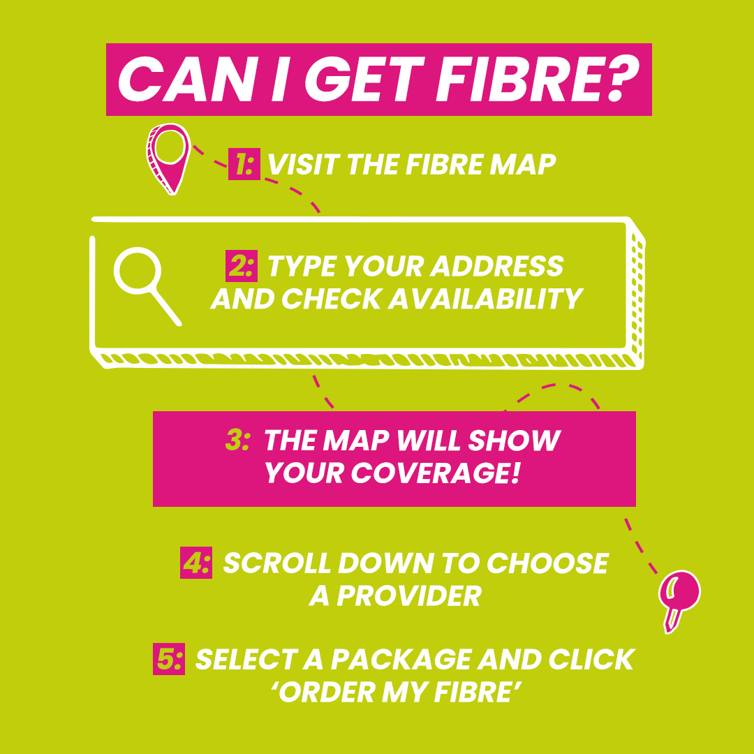Need Fibre? 😎 Here’s how to get your hands on our speedy Fibre in no time!  ➡️ bit.ly/3Yo6mhA ⬅️