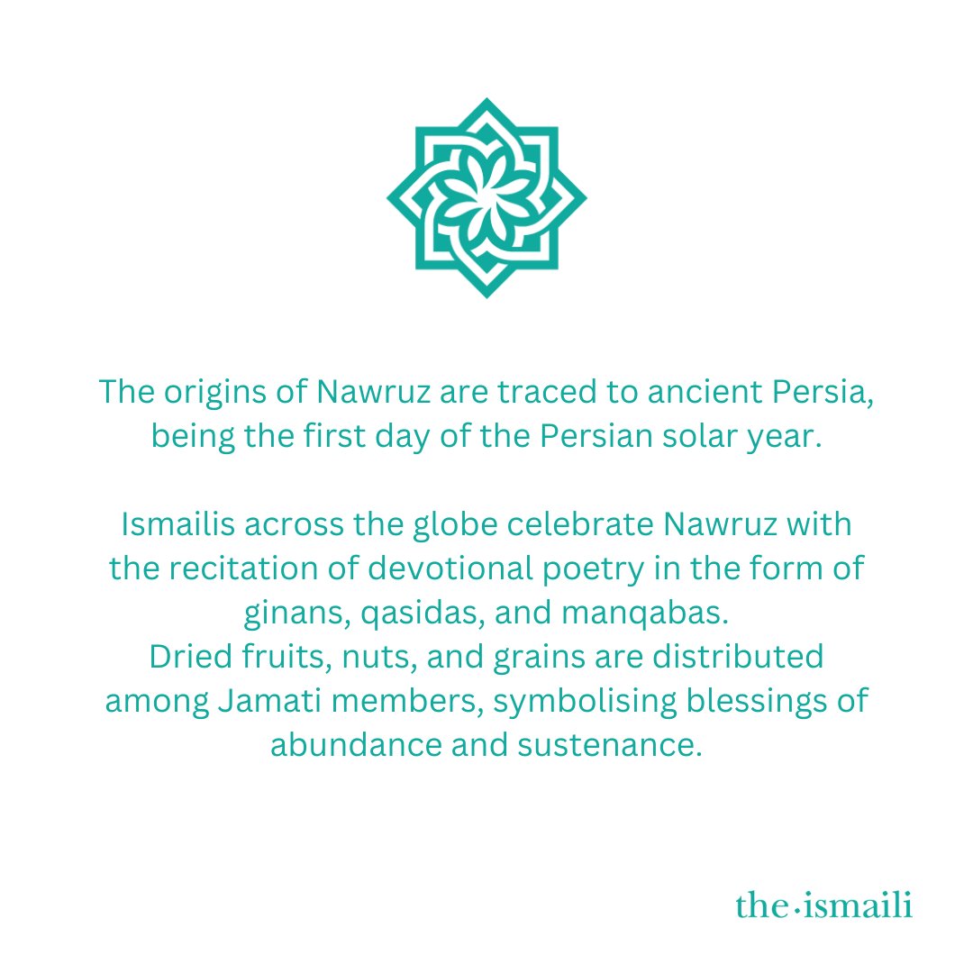 The Ismaili (@theismaili) on Twitter photo This week, Ismaili Muslims worldwide observe Nawruz, a festival that marks the beginning of a new year and the first day of spring. Nawruz signifies a time of spiritual renewal and physical rejuvenation, as well as a spirit of gratitude for blessings and an outlook of hope and This week, Ismaili Muslims worldwide observe Nawruz, a festival that marks the beginning of a new year and the first day of spring. Nawruz signifies a time of spiritual renewal and physical rejuvenation, as well as a spirit of gratitude for blessings and an outlook of hope and