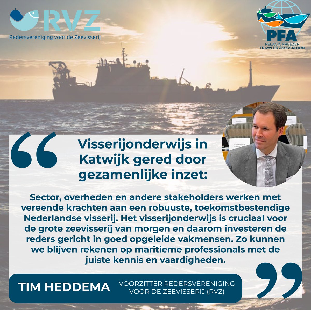 Visserijonderwijs in Katwijk gered door gezamenlijke inzet🌊

De pelagische rederijen, Sociaal Fonds Trawlvisserij, <a href="/gemeentekatwijk/">Gemeente Katwijk</a>, <a href="/zuid_holland/">Provincie Zuid-Holland</a> en <a href="/STCGroupNL/">STC Group</a> zetten zich samen in om de visserij als duurzame bron van voedsel en werk te behouden 👉 bit.ly/4iFTKJv