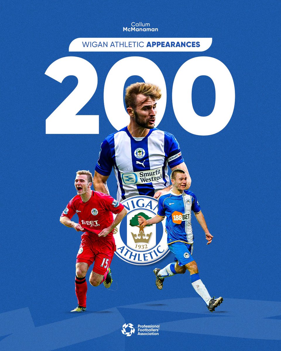 Representing the Tics was so nice, McManaman had to do it thrice 😮‍💨

Congratulations on reaching 200 appearances for Wigan, Callum 🌳