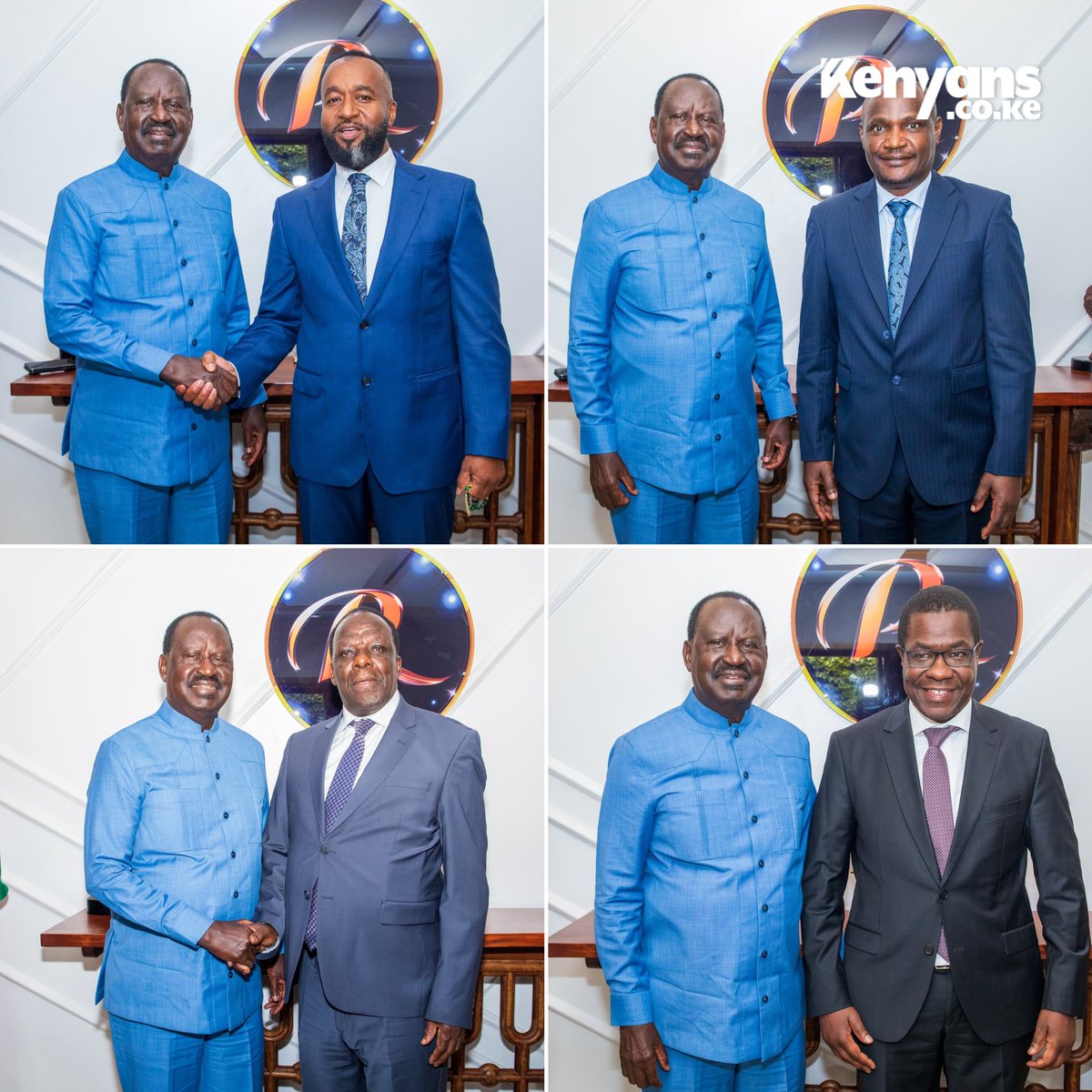 Kenyans's tweet photo. Raila meets CSs Joho, Mbadi, Oparanya and Wandayi to consult on national and emerging issues https://t.co/7IhK4LohI1