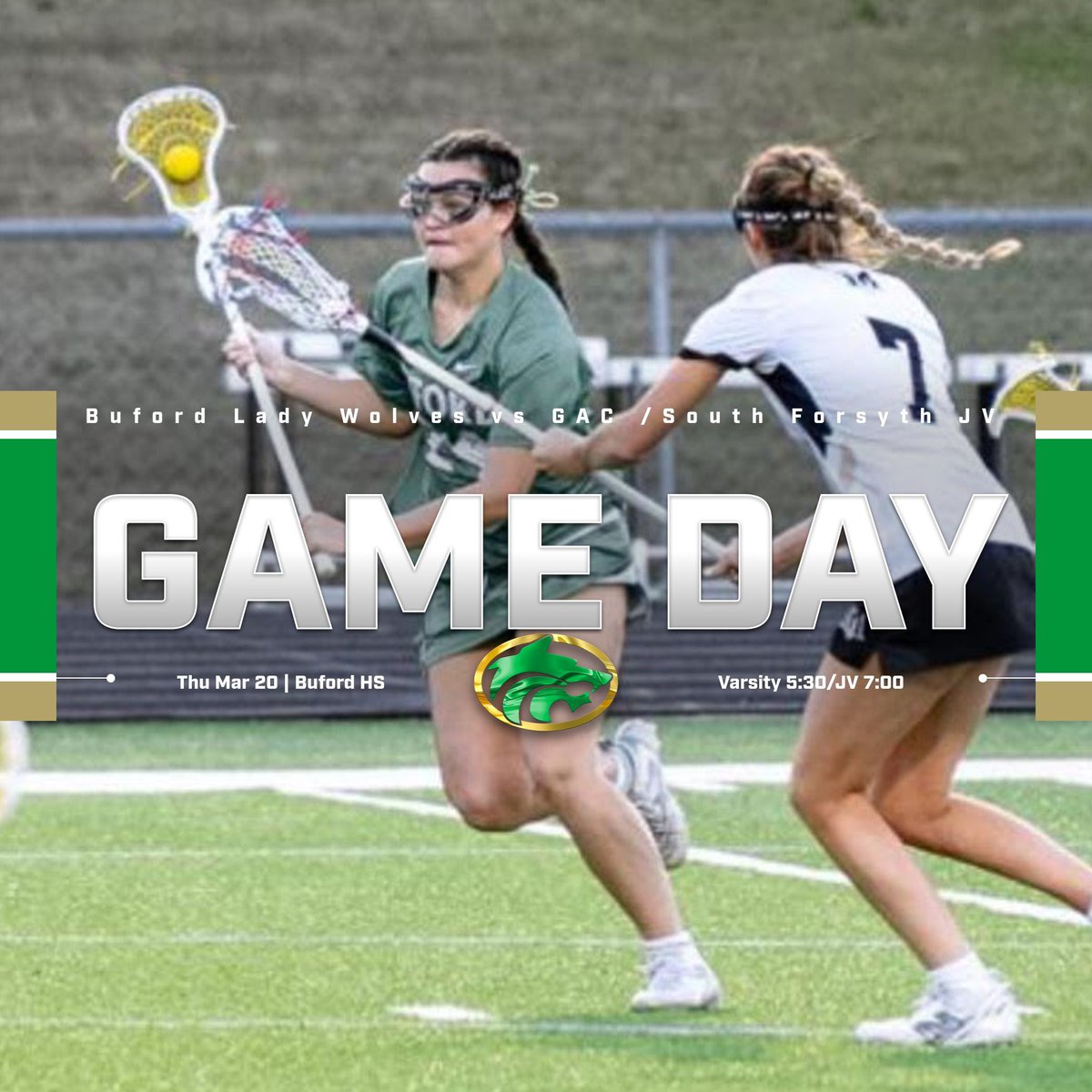 Back at home - V first 5:30 vs GAC and JV to follow 7:00 vs South Forsyth.  Ready to compete and get better.  
Go Wolves!