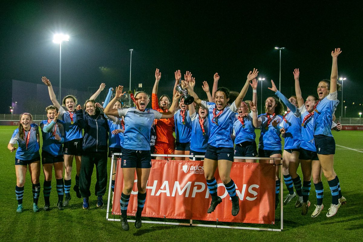 NATIONAL CHAMPIONS ✅

A huge congratulations to @ustafootball who fought all the way to the end securing their 2-1 win over Nottingham University last night at Loughborough Stadium🏆

With only 1 goal conceded in their cup run, this is a HUGH achievement from the whole team👏🏼