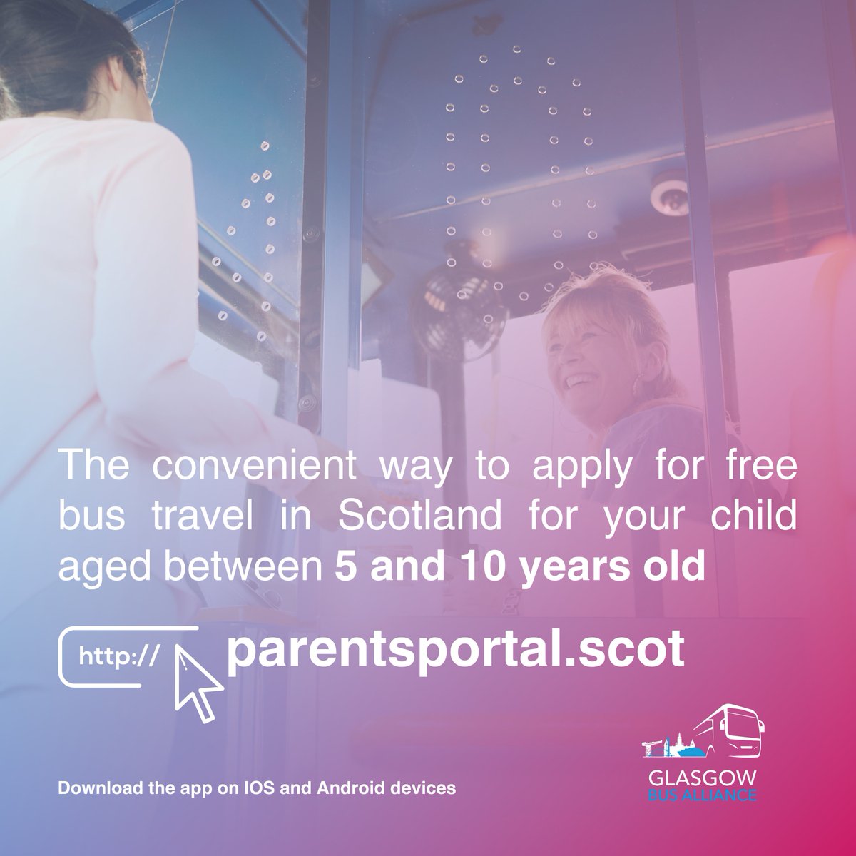 Parents Portal is a convenient way to apply for free bus travel in Scotland for your child aged between 5 and 10 years old, provided their school uses the Parents Portal service.

Visit the Parents Portal website here: bit.ly/4bGPupw

#Bus #PublicTransport #FreeBus