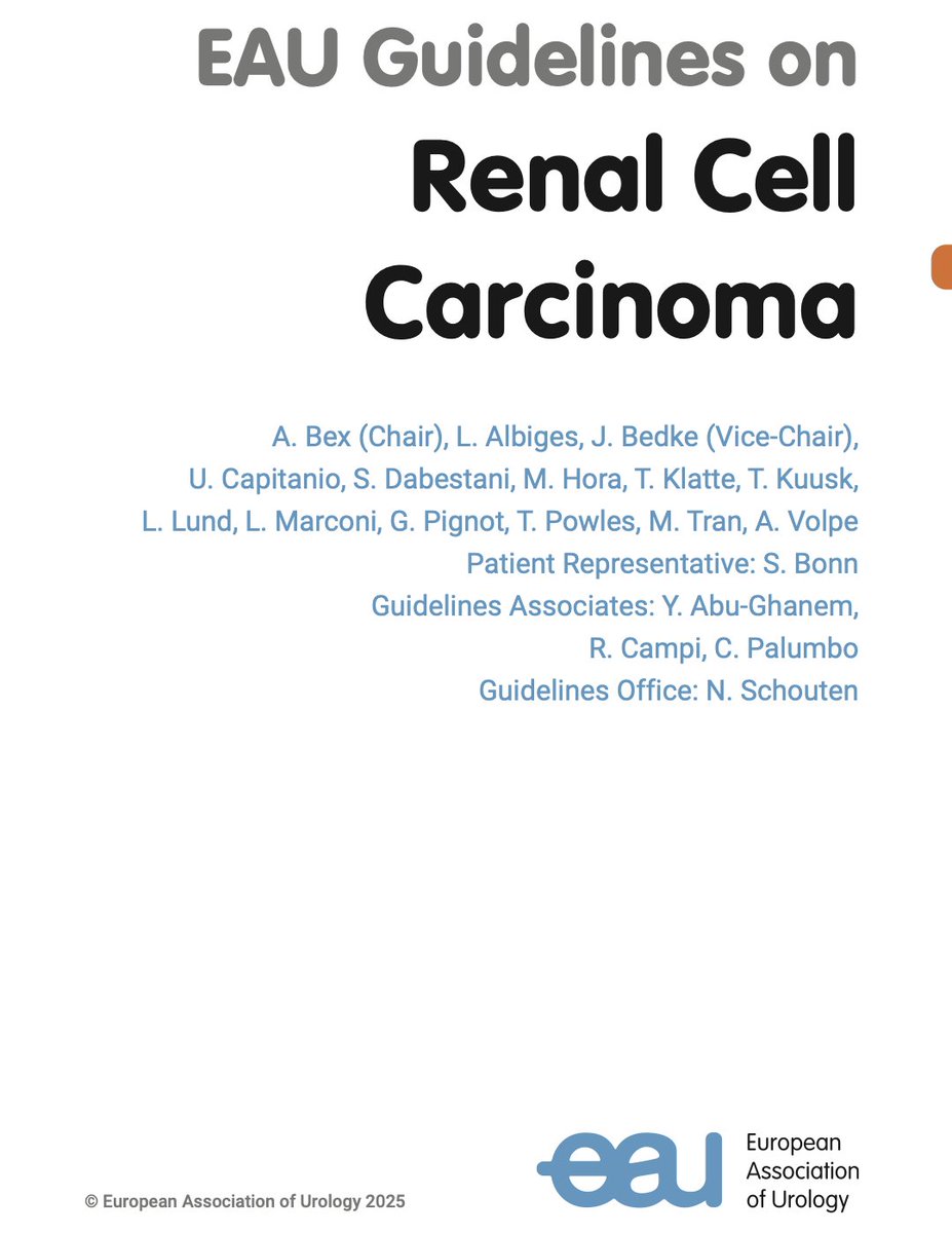 Riccardo Campi (@ric_campi) on Twitter photo 📣Updated <a href="/Uroweb/">European Association of Urology (EAU)</a> EAU Guidelines on #RenalCellCarcinoma 2025!
Read on <a href="/EUplatinum/">European Urology</a> 👇
tinyurl.com/ymh3zra7
Full version on <a href="/Uroweb/">European Association of Urology (EAU)</a> 👇
uroweb.org/guidelines/ren…
#AxelBex #JensBedke <a href="/Yasminabugh/">Yasmin Abu-Ghanem</a> <a href="/AlbigesL/">Laurence Albiges</a>
<a href="/u_capitanio/">Umberto Capitanio</a> <a href="/DrDabestani/">Saeed Dabestani</a> <a href="/milanhoraplzen/">Milan Hora</a> <a href="/Dr_Klatte/">Tobias Klatte</a> #TeeleKuusk #LarsLund 📣Updated <a href="/Uroweb/">European Association of Urology (EAU)</a> EAU Guidelines on #RenalCellCarcinoma 2025!
Read on <a href="/EUplatinum/">European Urology</a> 👇
tinyurl.com/ymh3zra7
Full version on <a href="/Uroweb/">European Association of Urology (EAU)</a> 👇
uroweb.org/guidelines/ren…
#AxelBex #JensBedke <a href="/Yasminabugh/">Yasmin Abu-Ghanem</a> <a href="/AlbigesL/">Laurence Albiges</a>
<a href="/u_capitanio/">Umberto Capitanio</a> <a href="/DrDabestani/">Saeed Dabestani</a> <a href="/milanhoraplzen/">Milan Hora</a> <a href="/Dr_Klatte/">Tobias Klatte</a> #TeeleKuusk #LarsLund