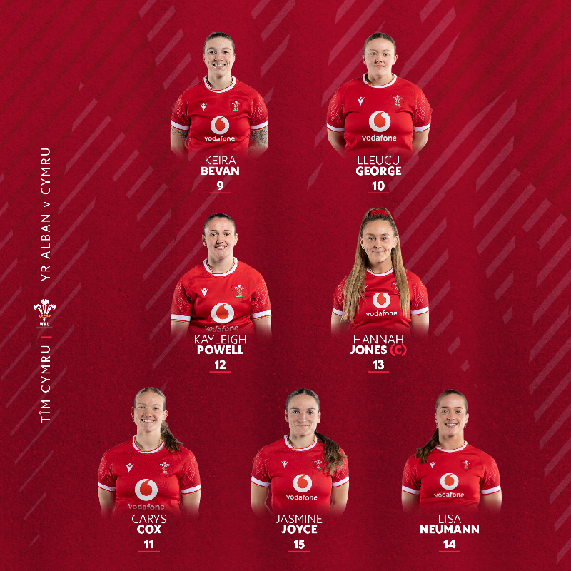 WelshRugbyUnion's tweet photo. 🚨 𝗧î𝗺 𝗖𝘆𝗺𝗿𝘂 🏴󠁧󠁢󠁷󠁬󠁳󠁿

Here is your Wales team for our opening @Womens6Nations clash 🆚 @Scotlandteam on Saturday afternoon in Edinburgh, 16:45 KO! 🔥👇

#GuinnessW6N | #SCOvWAL