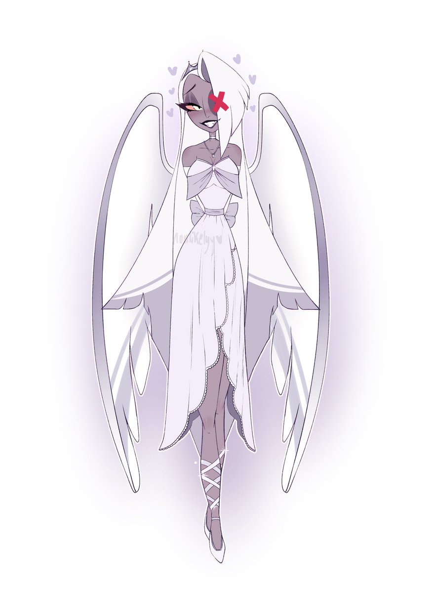 nonlikelyy's tweet image. I swear everything looks good on my wife..💕🎀🪽

#hazbinhotel #hazbinhotelvaggie