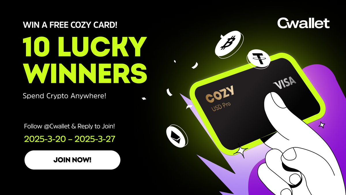 🔥 Cozy Card Giveaway – Win a Free Crypto Card! 🔥 🥂 Your Crypto, Spent  Anywhere! 💳 Cwallet Cozy Card is a virtual crypto credit card that allows  you to spend crypto