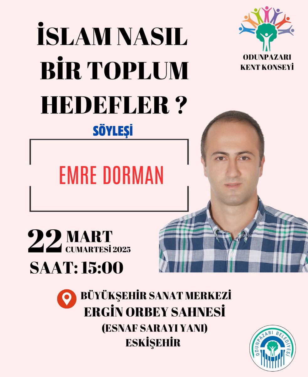 Eskişehir Konferansı

22 Mart Cumartesi 15:00’te Eskişehir Odunpazarı Belediyesi ve Odunpazarı Kent Konseyi’nin davetlisi olarak İslam Nasıl Bir Toplum Hedefler konulu bir konferans vereceğim. Katılım serbest ve ücretsizdir.

Büyükşehir Sanat Merkezi
Ergin Orbey Sahnesi