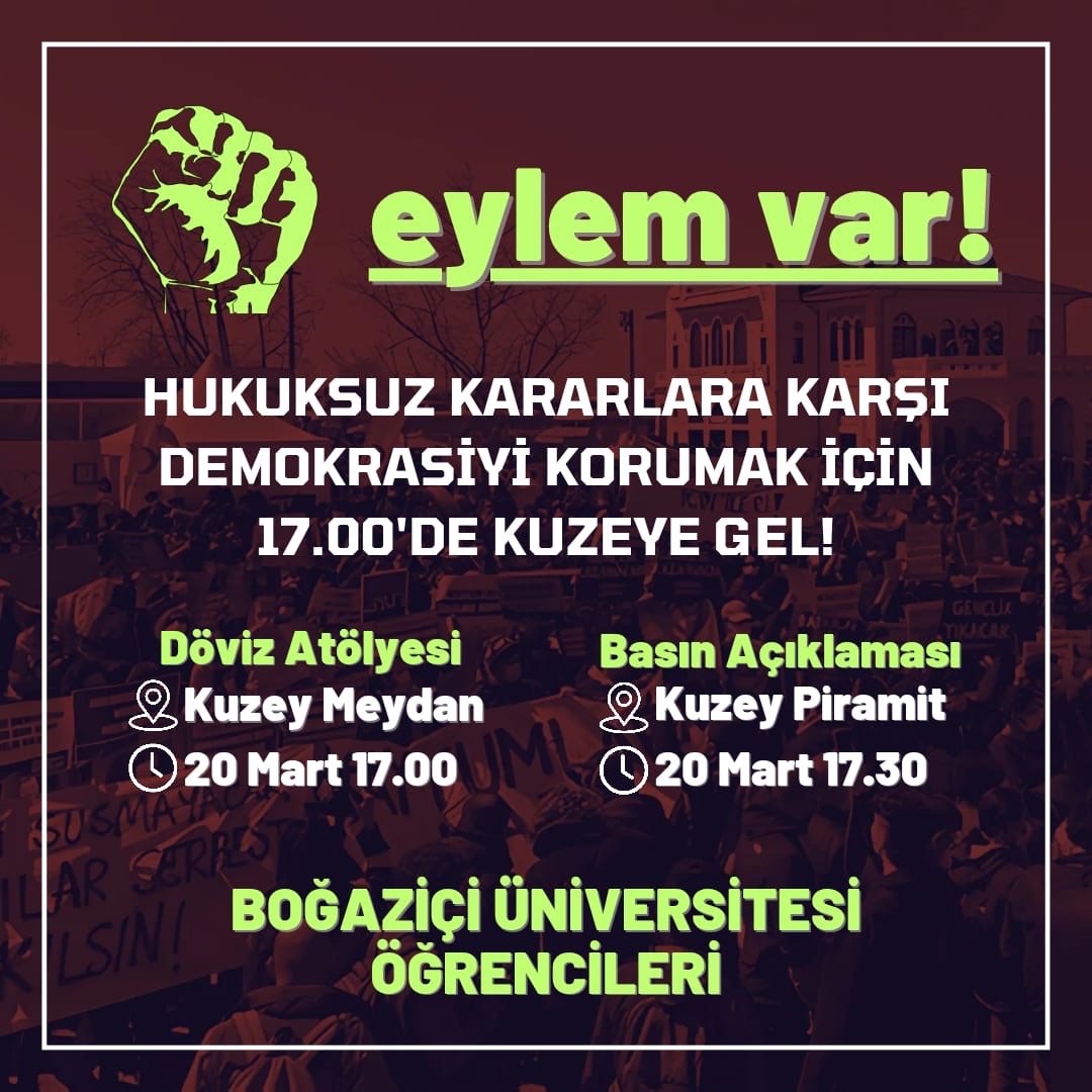 Bu daha başlangıç, mücadeeye devam!

Haklarımız için Kuzey Piramit'te toplanıyoruz!

🕗17.30
🗓20 Mart