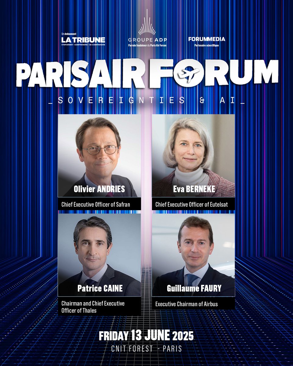 La Tribune Evénements (@latribuneevents) on Twitter photo 🚀 Les crises révèlent les menaces sur nos souverainetés. L'IA, à la fois solution et menace, est clé pour notre avenir. Ceux qui ne la maîtriseront pas risquent la relégation.
🎤 Présents :
- Olivier ANDRIES de <a href="/SAFRAN/">Safran</a>
- @ebernekede <a href="/EutelsatGroup/">Eutelsat Group</a>
- <a href="/Patrice_Caine/">Patrice Caine</a> de 🚀 Les crises révèlent les menaces sur nos souverainetés. L'IA, à la fois solution et menace, est clé pour notre avenir. Ceux qui ne la maîtriseront pas risquent la relégation.
🎤 Présents :
- Olivier ANDRIES de <a href="/SAFRAN/">Safran</a>
- @ebernekede <a href="/EutelsatGroup/">Eutelsat Group</a>
- <a href="/Patrice_Caine/">Patrice Caine</a> de