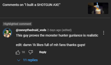 actually got 1k likes with this comment XD

I didn't think there would be this many MH fans for this youtube short