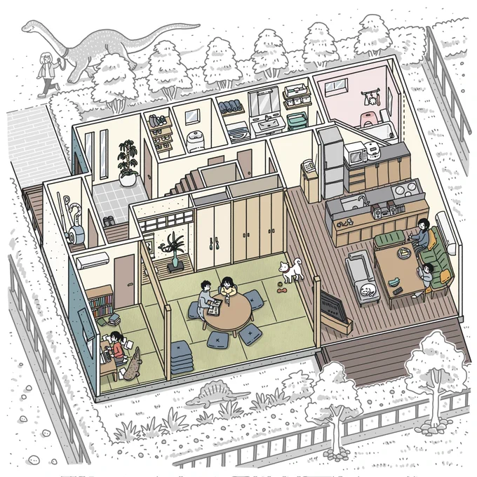 どんどんミニマルになっていく住宅の様子を描き分けるのに大変な作業でしたが、大変勉強になりました!