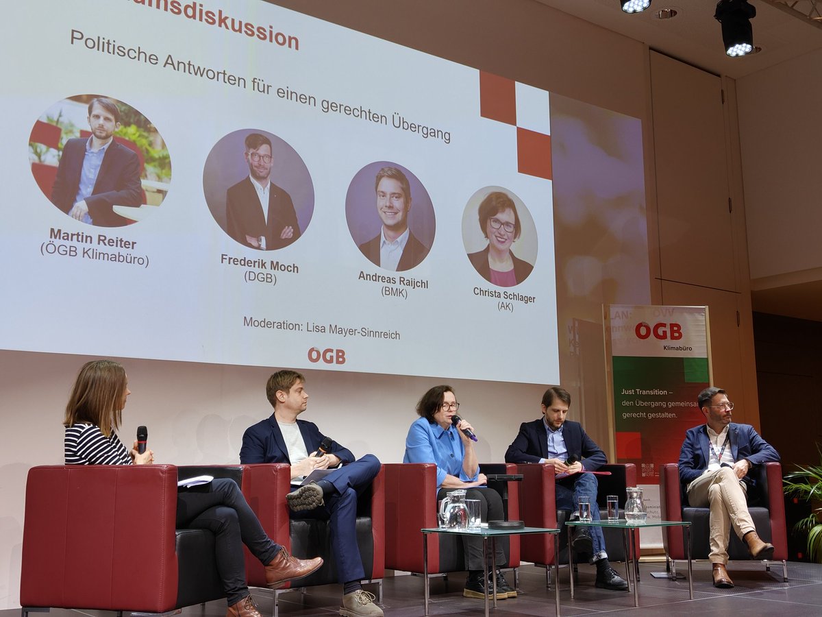 Michael Soder (@ecolomist) on Twitter photo Heute findet die erste #JustTransition Konferenz de <a href="/oegb_at/">ÖGB</a> statt.
Mitbestimmung, Teilhabe & Perspektiven sind wesentliche Voraussetzungen für das Gelingen
Keynote <a href="/_FreMo/">Frederik Moch</a> <a href="/dgb_news/">DGB - Deutscher Gewerkschaftsbund</a> über die Erfahrungen aus der #Revierwende
<a href="/Die_Schlager/">Christa Schlager</a> <a href="/MartinReiter_/">Martin Reiter</a> #AndreasRaijchl Heute findet die erste #JustTransition Konferenz de <a href="/oegb_at/">ÖGB</a> statt.
Mitbestimmung, Teilhabe & Perspektiven sind wesentliche Voraussetzungen für das Gelingen
Keynote <a href="/_FreMo/">Frederik Moch</a> <a href="/dgb_news/">DGB - Deutscher Gewerkschaftsbund</a> über die Erfahrungen aus der #Revierwende
<a href="/Die_Schlager/">Christa Schlager</a> <a href="/MartinReiter_/">Martin Reiter</a> #AndreasRaijchl
