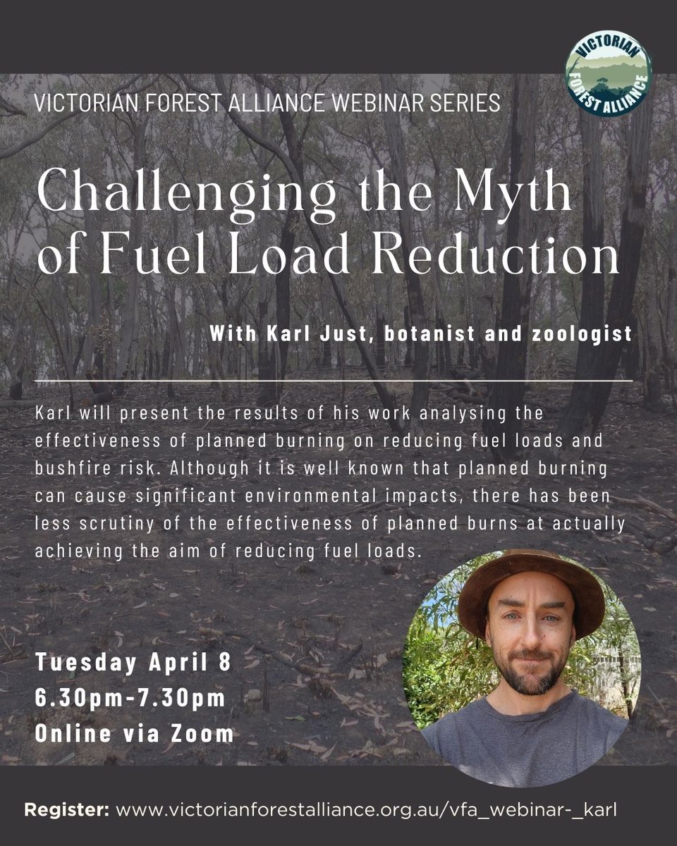 alliance_forest's tweet photo. Next VFA Webinar: Challenging the Myth of Fuel Load Reduction with Karl Just. 🌳🔥

RSVP: https://t.co/0ylOZ9tvAj https://t.co/Jy2KHVLx65