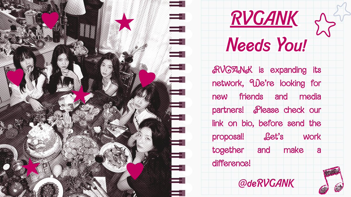 Reposts would be greatly appreciated! 𝗥𝗩𝗚𝗔𝗡𝗞 is looking for OA/SQ besties to connect and grow together! We’re also open for partnerships so if you’re interested, make sure to check the link first s.id/VelvetPartner. Let’s make something awesome together! ᯓ★