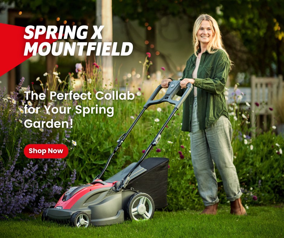Spring X Mountfield – The Perfect Collab for Your #SpringGarden!🌱💐

#Spring has arrived, and it’s time to bring your #garden back to life!

So let’s get #gardening—because a beautiful, blooming garden is just a #Mountfield away!

#Shop mountfieldlawnmowers.co.uk/spring-mountfi…