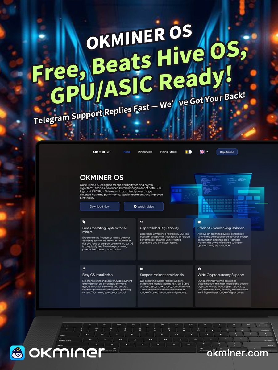 Introducing OKMINER OS—
1⃣️free
2⃣️rivals Hive OS
3⃣️supports GPU/ASIC. 

Instant Telegram support, I’ve got your back on the mining journey! 👉okminer.com

#BTC #ETH #DOGE #PEPE #Miners